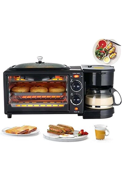 OEM Aparat 3 în 1 Mic Dejun: Cuptor, Cafetieră, Grill 2800W