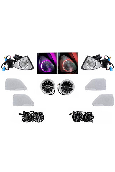 tuningset Kit pentru guri de ventilație AC, cu LED-uri în 7 culori, grile rot...