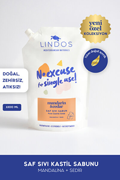 Lindos Saf Sıvı Kastil Sabunu - Mandarin & Cedar 1200 ml