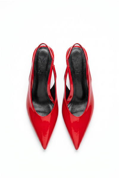 v.s.h velvet Mera Women's Red Hazelnut Heel Pointed Toe Classic Heeled Shoes