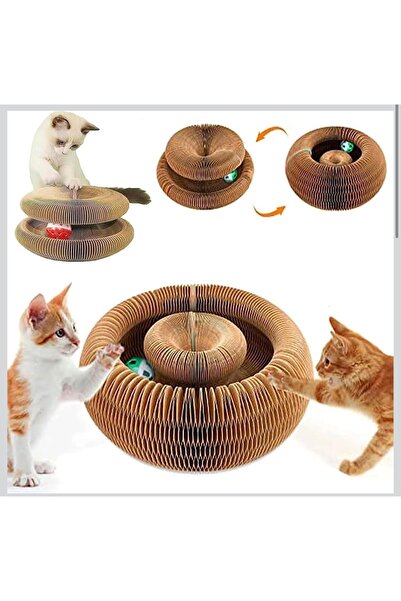 Hombak Cat Scratching Toy – 2-Tier Cardboard Cat Activity and Play House – Co...