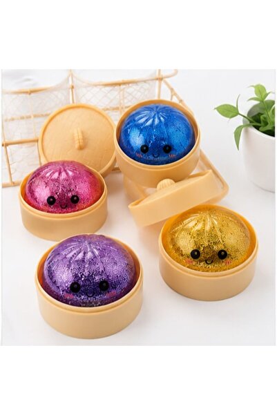 OEM Jucărie antistres Squishy Dumpling, Față zâmbitoare cu sclipici și bile d...
