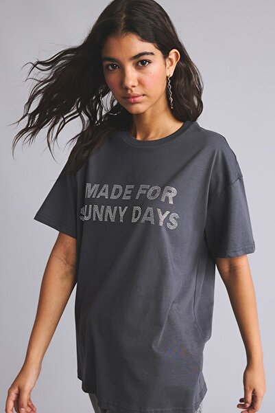DeFacto Oversize Crew Neck Printed Short Sleeve T-Shirt I2916Ax26Au