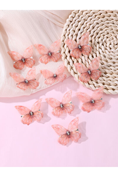 Take Two By Styli Pack of 10 - Girls Rhinestone Embellished Butterfly Hair Ac...