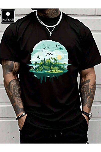 k222 PAYEAH Men's Graphic Print Shirts Short Sleeve Round Neck Casual Tee Top...