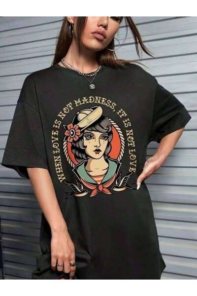 21JNRY Figure Print T-Shirt, Short SLeesve Crew Neck Casual Top For Summer &A...