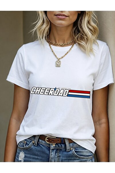 Generic Brand Cheer Dad American Hero Stripes,crew neck,women's t-shirt,short...