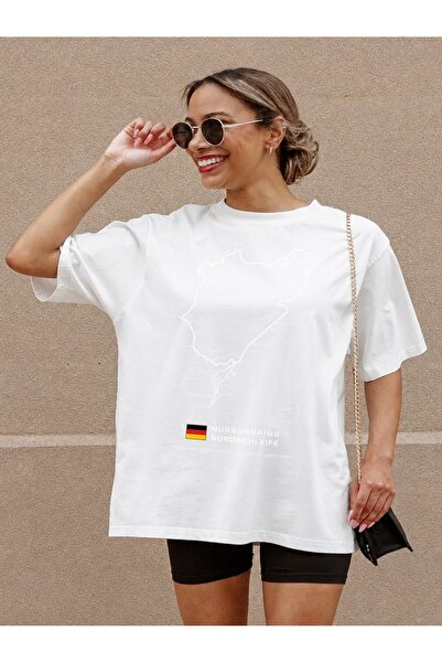 Generic Brand Nürburgring Nordschleife Circuit Map,casual wear,short sleeve,w...