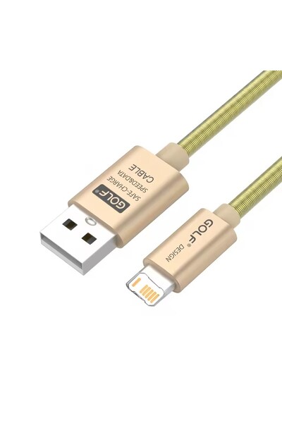 Choice1 1m Gold Alloy Design Fast Charging Cable USB-A For iPhone 11 12 13 mi...