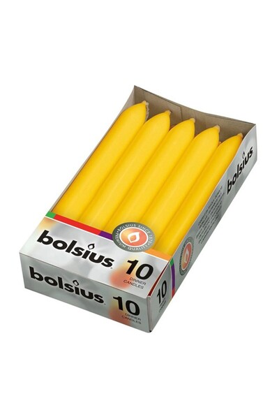 Bolsius Set 2 x 10 Lumanare Cilindrica Galben