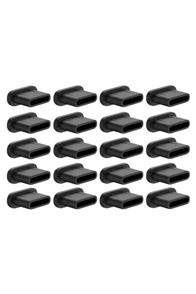 Choice9 Black-20X 20/1Pcs Type C Anti-Dust Plugs Silicone USB C Charging Port...