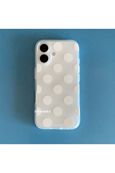 Choice27 iPhone 16e 1 Korean White Polka Dots Frosted Phone Case For iPhone 1...
