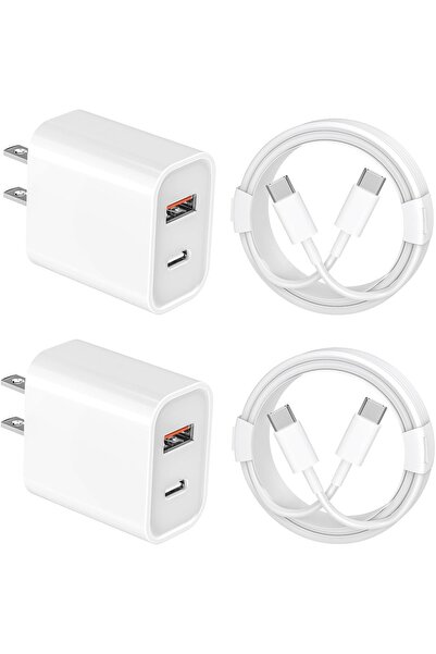 Choice1 2set ac 2set USB CtoC white 2Pack 20W Dual Port USB C Wall Charger US...