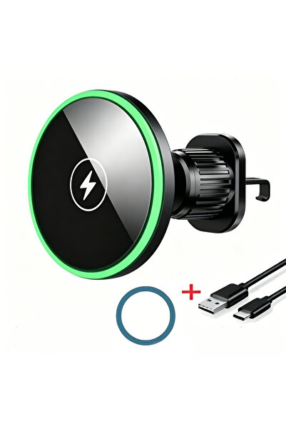 Choice Black with cable 30W Fast Charging Magnetic Car Wireless Charger, LED ...