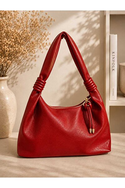 WİKİDAYS.S MODA TRENDİ Soft Leather Knotted Shoulder Bag - Women's Hand and A...