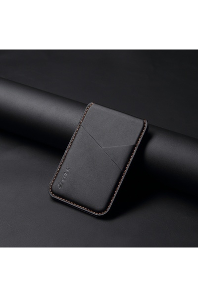 Choice Black Original Leather For Magsafe Magnetic Wallet Slot Card Holder Ph...