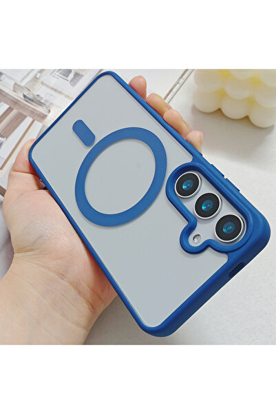 Choice Galaxy S25 Navy Blue Frosted Magnetic Phone Case for S26 Ultra S25 Edg...