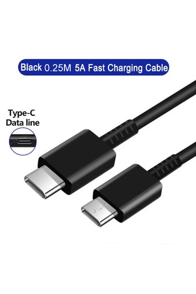 Choice5 0.25M Black C Cable For PD 45W Super Fast Charger For S25 S24 S22 S23...