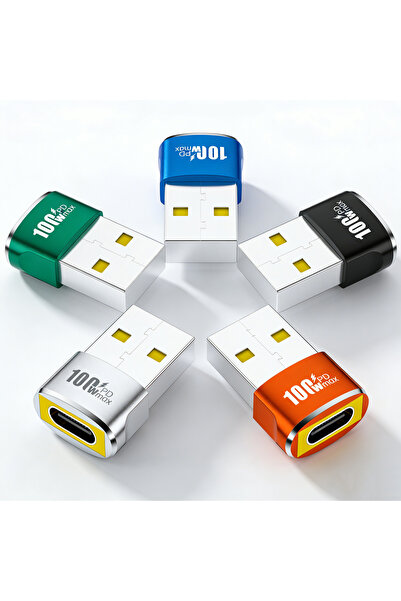 choice2 5pcs Five colours Black /Green 100W PD USB to Type-C OTG Adapter - US...