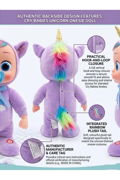 REZZOSS Interactive Plush Unicorn Baby Doll – 35cm Soft Stuffed Toy Cries with Real Tears & Sings Sweet Songs | 360 Degree Rotating & Dancing Purple Unicorn Doll for Toddlers | Perfect Birthday, Chris