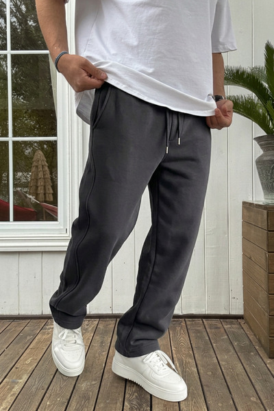 STRAVON Men's Baggy Cut Winter Wide Leg Oversized Sweatpants