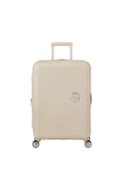 American Tourister Soundbox Krem 67/24 Körüklü Orta Boy Sert Valiz