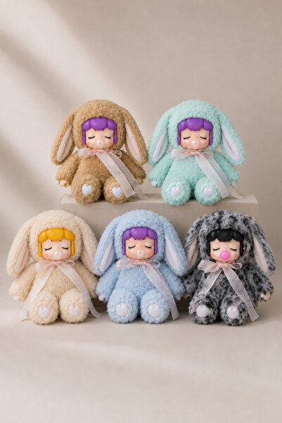 PONİKİDO Nansi Plush Figure Doll - 17 cm Sleeping Companion Doll with Rabbit ...