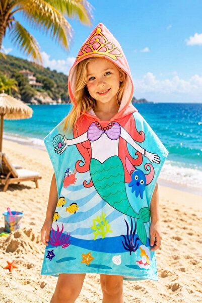 MODANINO Girl's Poncho Towel 2-8 Years (Beach+Pool+Bathroom) 12755N