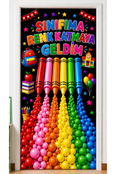 PROMISEBACKDROP2 190x75cm Husă elastică pentru ușa sălii de clasă, Husă texti...