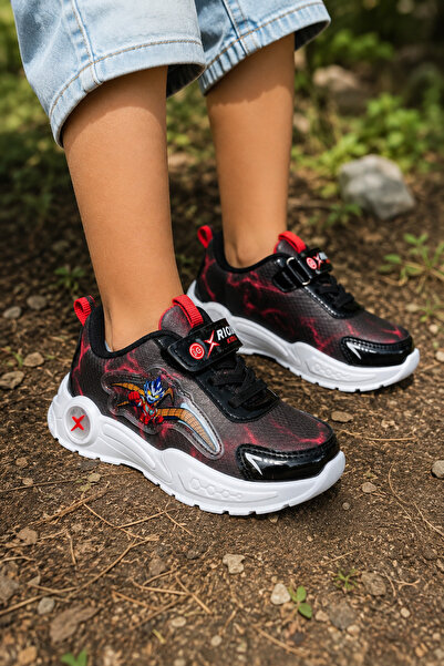 ALTUNTAŞ Boys' Velcro Printed Non-Slip Sole Casual Sports Shoes School Shoes