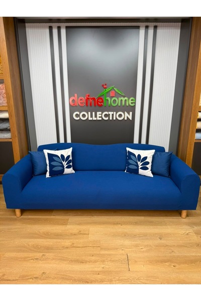 Defne Home Premium Vera Kumaş 3 Kişilik 1 Adet Koltuk Örtüsü VERA-09 (Saks)