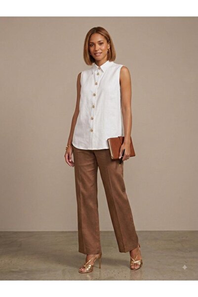Volans Moda 1006062 Sleeveless Linen Shirt