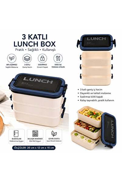KübraStore 3-Layer Leak-Proof Lunch Box Lunch Box Storage Container