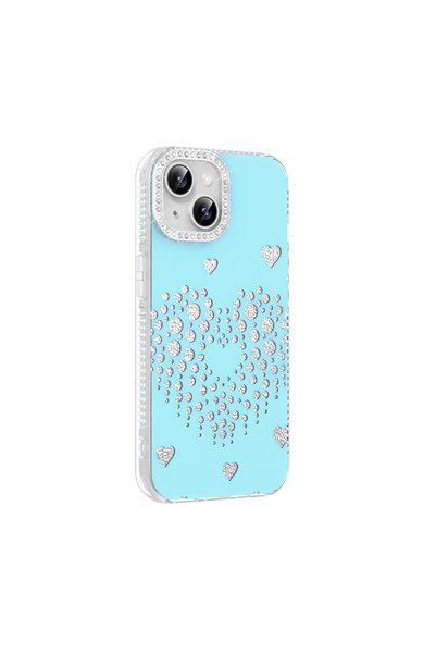 Ummeslem Compatible Rivas Hard Pc Cover for Apple iPhone 14 Case Drop Rhinestone