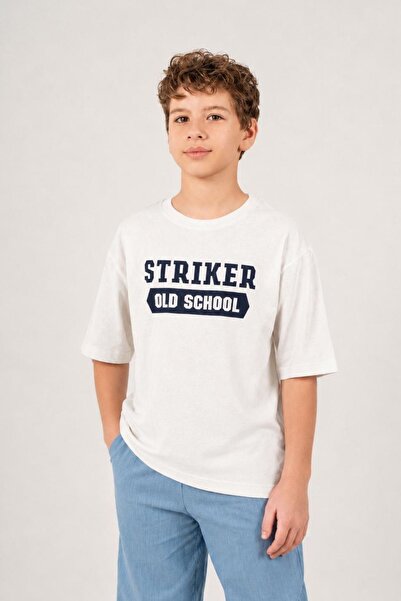 GİYİCEM TEKSTİL Boy's Striker Old Schol Printed T-Shirt 7702
