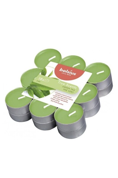 Bolsius Set 2 x 18 Lumanari Pastila Bolsius, Ceai Verde, Timp de Ardere 4 Ore