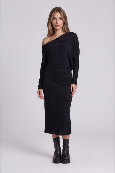Vitrin Boat Neck Knitwear Dress