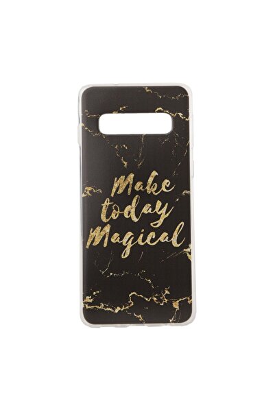 OEM Θήκη Τζελ Σιλικόνης Marble Art Μαγική Μαύρη (Samsung Galaxy S10)