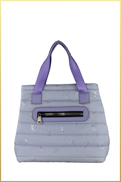 birizmoda Mely Parachute Fabric Large Size Hand and Shoulder Bag with Writing...