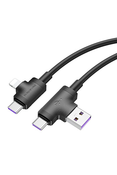 Borofone BX73 Καλώδιο 4 σε 1 USB / Type-C σε Lightning / Type-C, Καλώδιο Φόρτ...