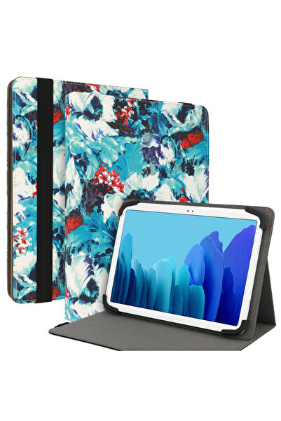 OEM Καθολική Θήκη Καμβά για Tablet 13'' - Λευκά Παπαρούνια