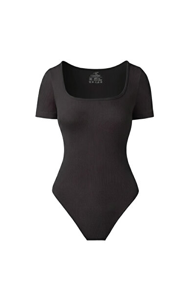 OtherMax Body modelatoare pentru femei cu mânecă scurtă Basic de antrenament ...