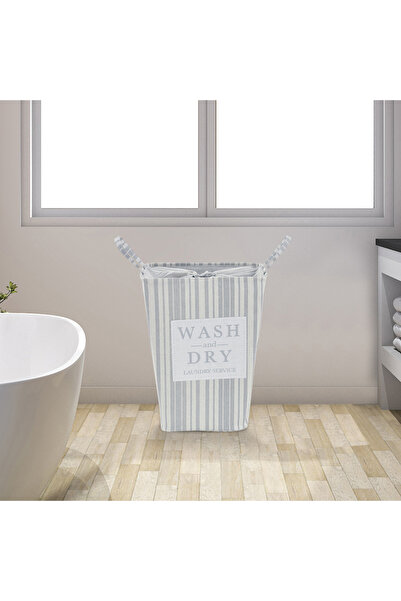 Cannon Laundry Basket Square 45x35cm Iron Frame Stripe Print #1