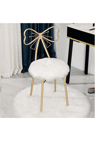 LINGWEI Makeup Chair Gold 43x80x40cm