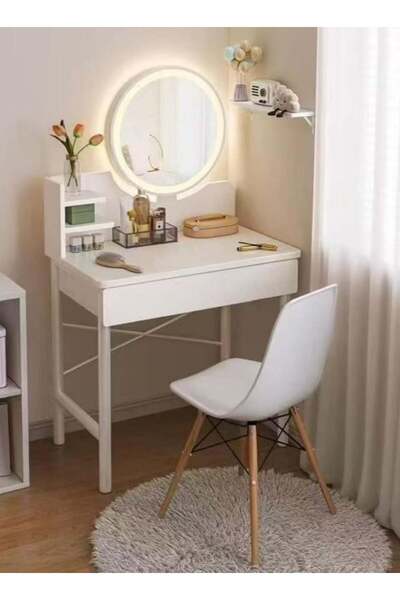 Generic Bedroom Dresser Table，Modern Desk，Multifunctional Storage Dressing Ta...