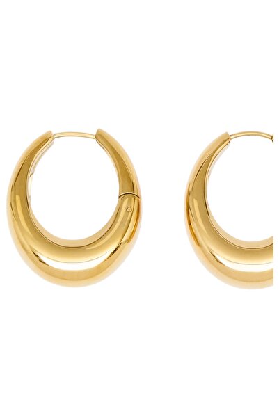 French Connection Women Sculptural Oval Hoop Earrings