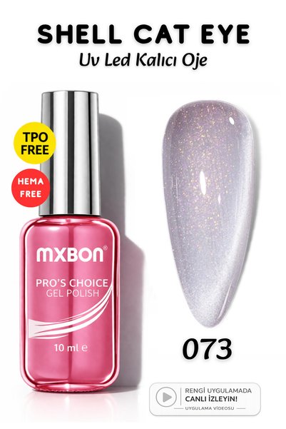 Mxbon Uv Led Kalıcı Oje 10 ml Hema & TPO Free Shell Cat Eye - 073