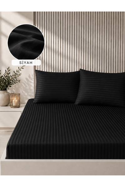 Bella Home 160X200 Striped Satin Sheet Set |   Soft Textured |   Stylish and ...