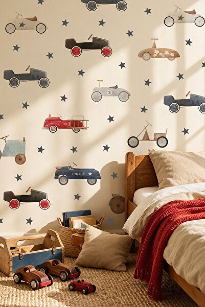 MSticker Children's Room Wall Sticker 119 Pieces Car Vehicle Themed Decorative Wall Decal
