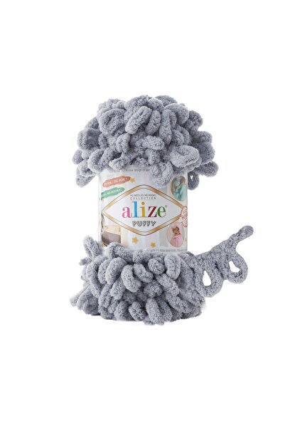 Alize (5 bucăți) Ață pentru tricotat manual Puffy, pachet de 5 - 362 Gri Antr...